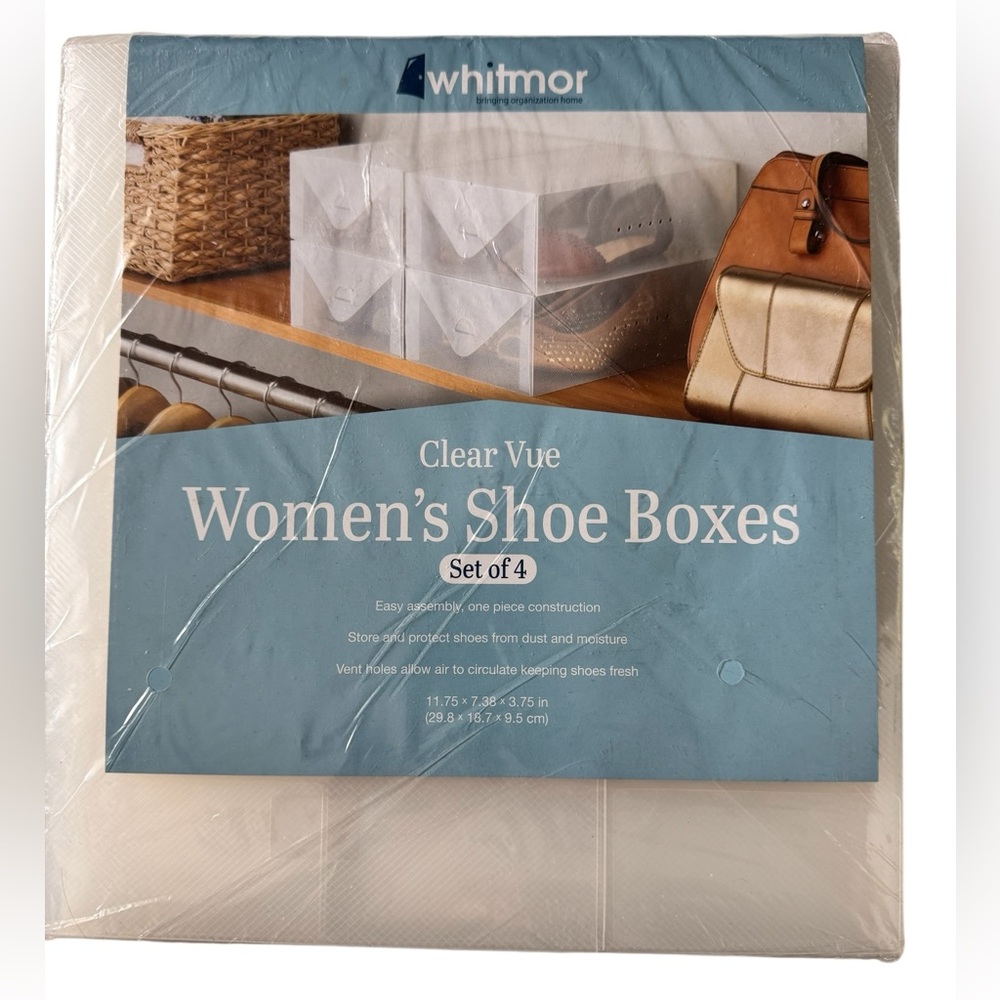 Whitmor Clear Vue Shoe Boxes Set of 4